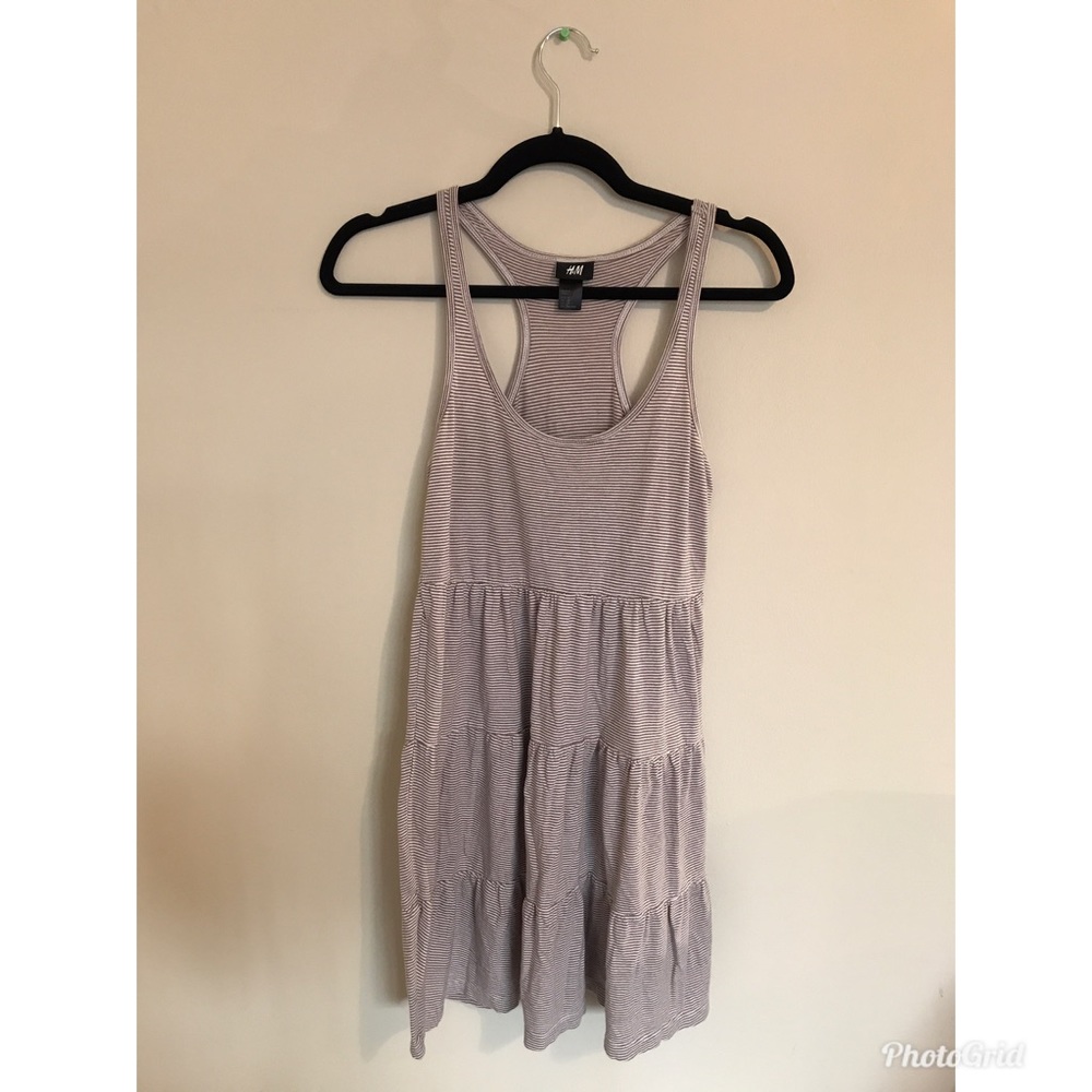 H&M - Gray Striped Sun Dress